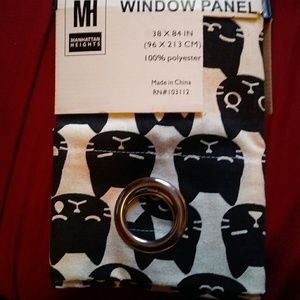 Black Cat Window Curtain / Panel
